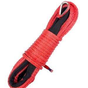 Ucreative 1/4 Inch x 50 Feet 10000‎ Lbs Synthetic Winch Line Cable Rope  Red